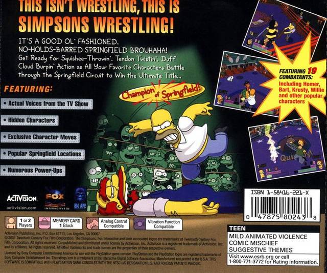 Simpsons Wrestling Cheats